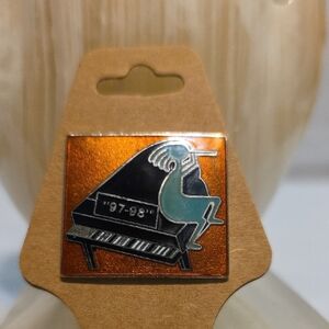 Orange and Black Piano Enamel Pin